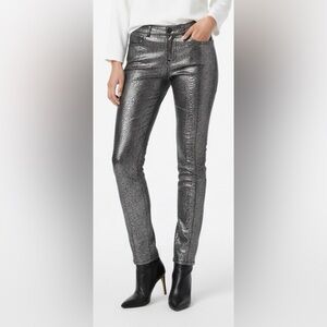 FC Jeans Metallic Silver and Black Women's Skinny Jeans Size 6